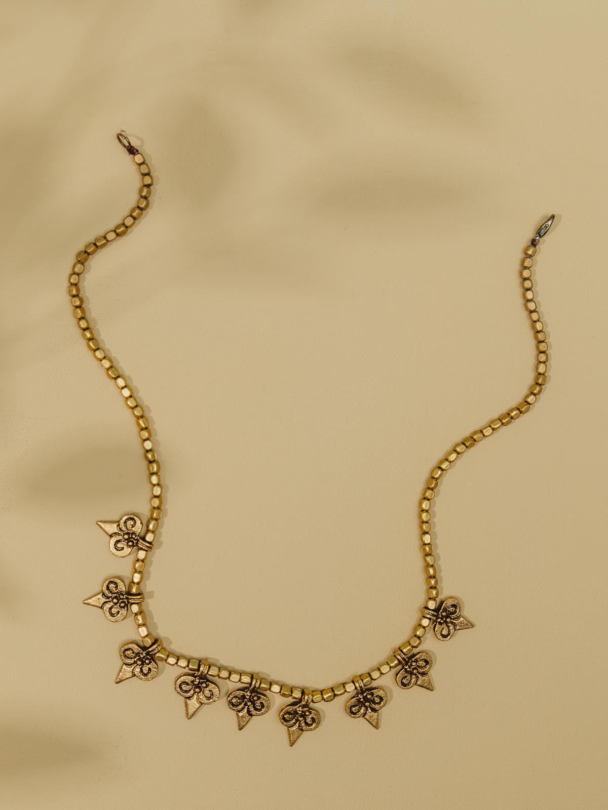 Fleur De Lis Gold Beaded Necklace