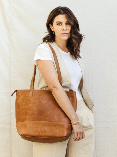 Women’s Leather Tote in Brown