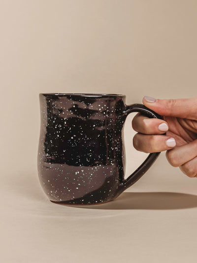 black and white speckled mug 