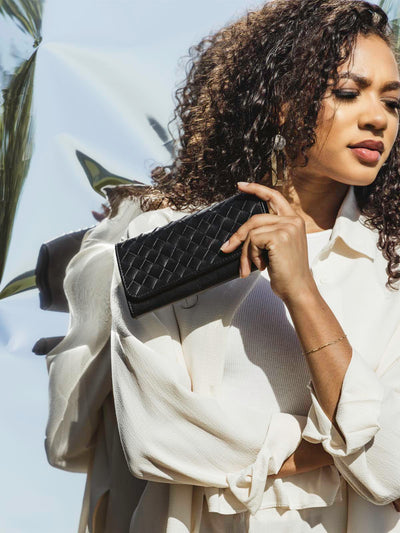 Large Black Leather Wallet