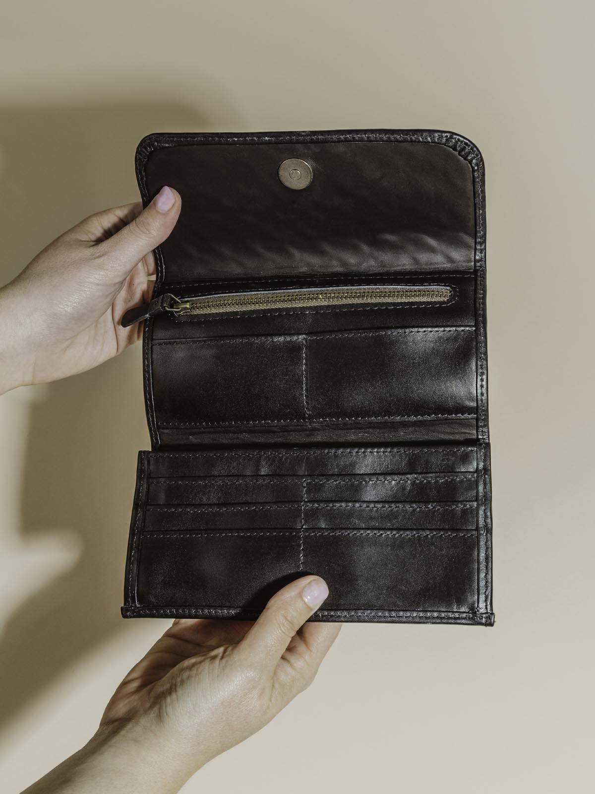 Large Black Leather Wallet