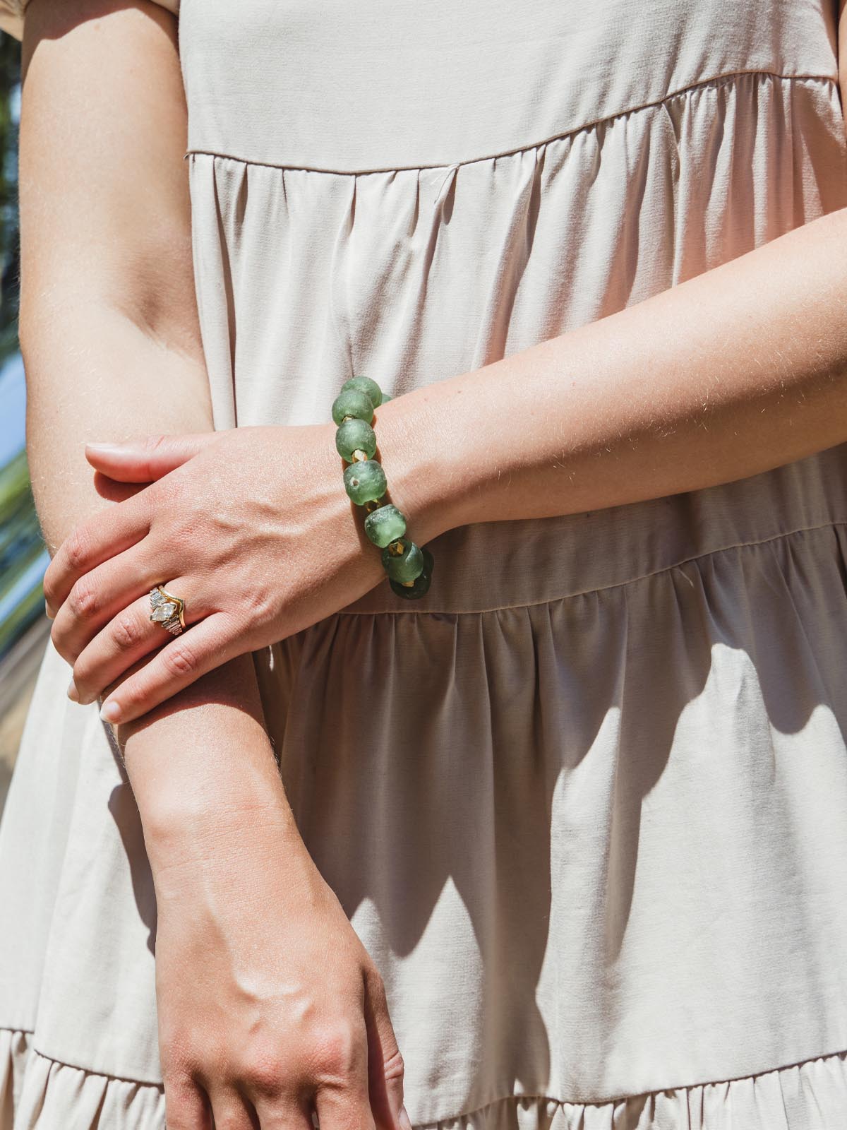 Unity Recycled Glass Beaded Bracelet