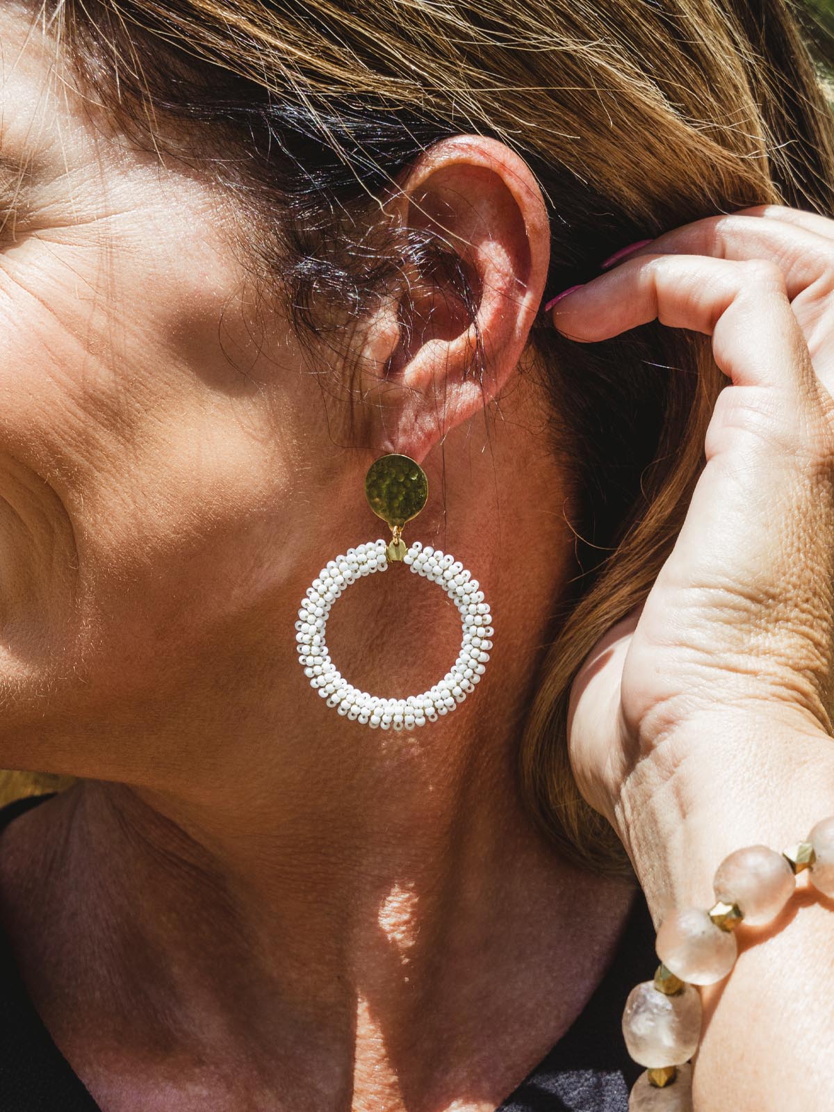 Beaded Hoop Earrings