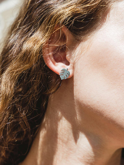 Monstera Leaf Earrings