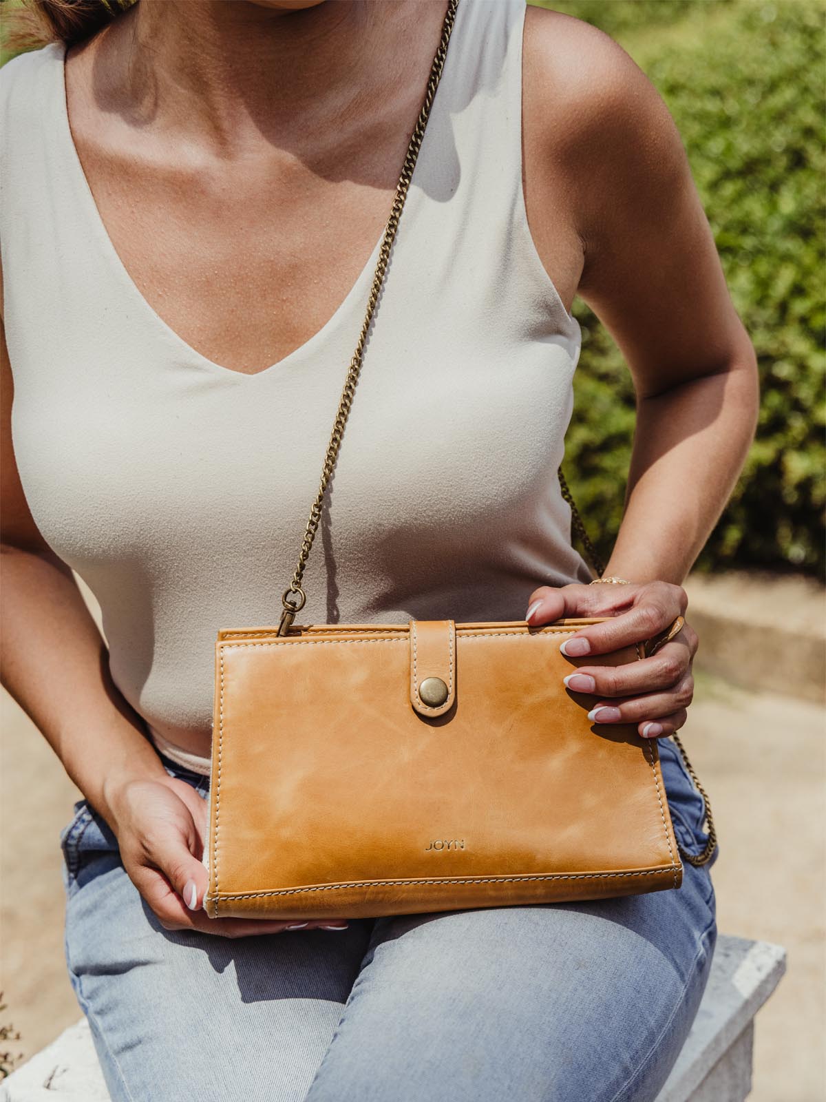 Canvas and Leather Crossbody Bag