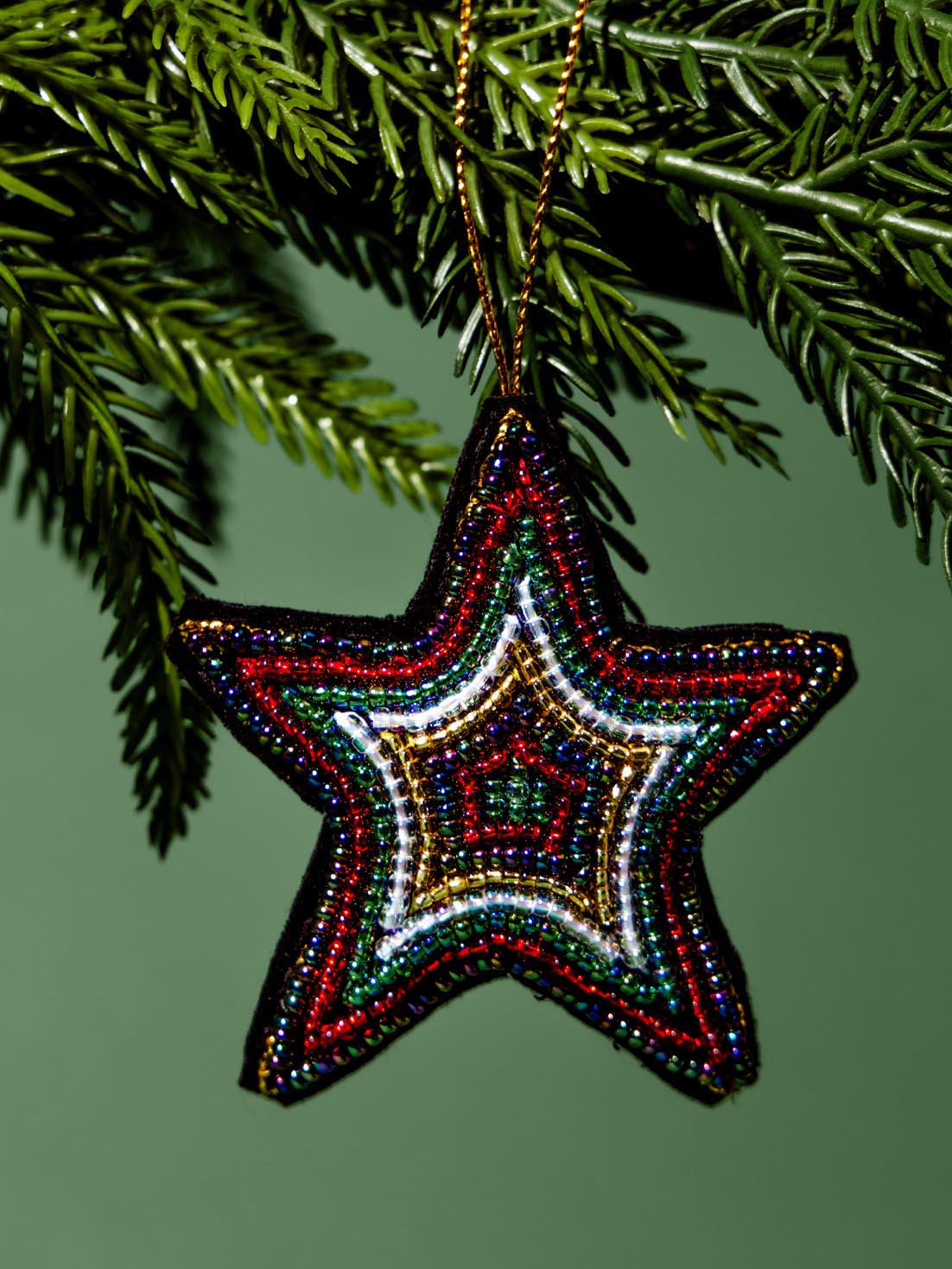 Multicolored Beaded Star Ornaments