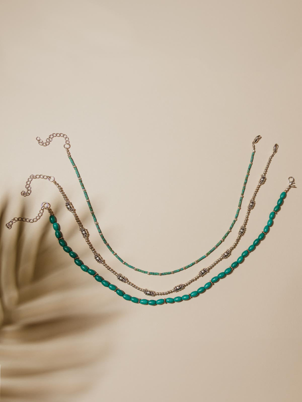 Set of 3 Turquoise and Silver Layering | Marketplace – Necklaces Joffa Joffa