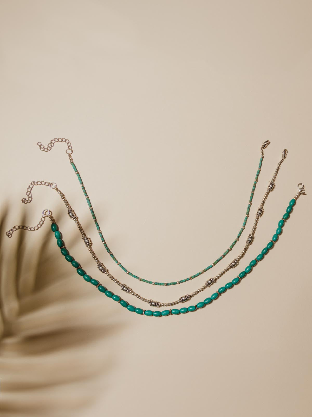 Set of 3 Turquoise and Silver Layering Necklaces | Joffa – Joffa Marketplace