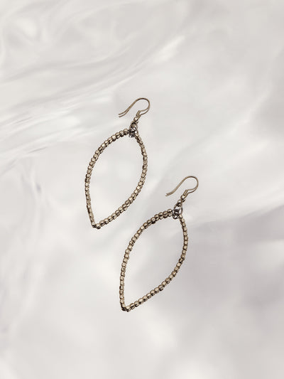 Silver Beaded Hoop Earrings
