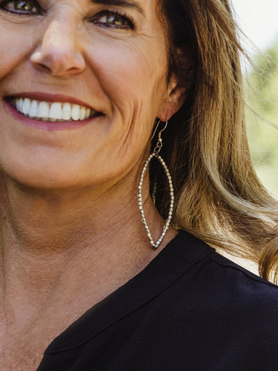 Silver Beaded Hoop Earrings