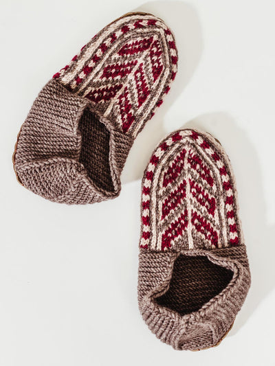 Men tope and red slipper socks on white background.