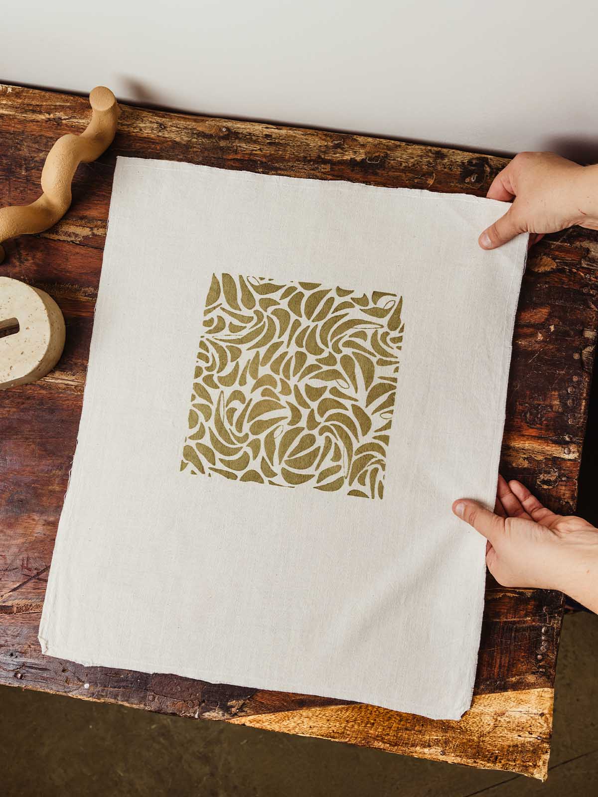 Palaash Olive Screen-Printed Wall Hanging | Joffa Marketplace