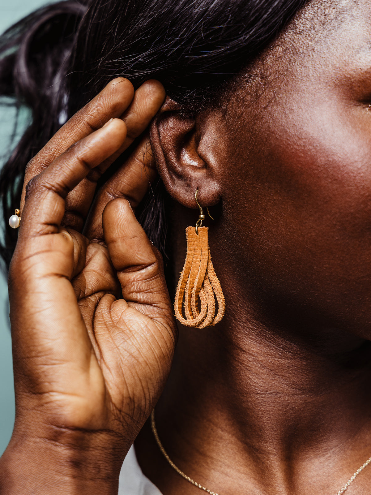 Leather Pathway Dangle Earrings