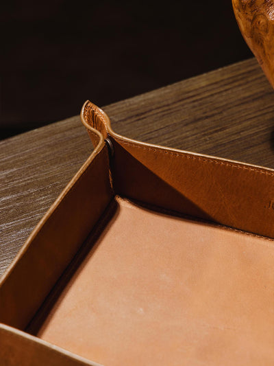 Corner close up of valet tray to show snaps.