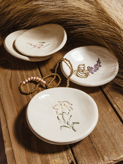 Birth Flower Ring Dish