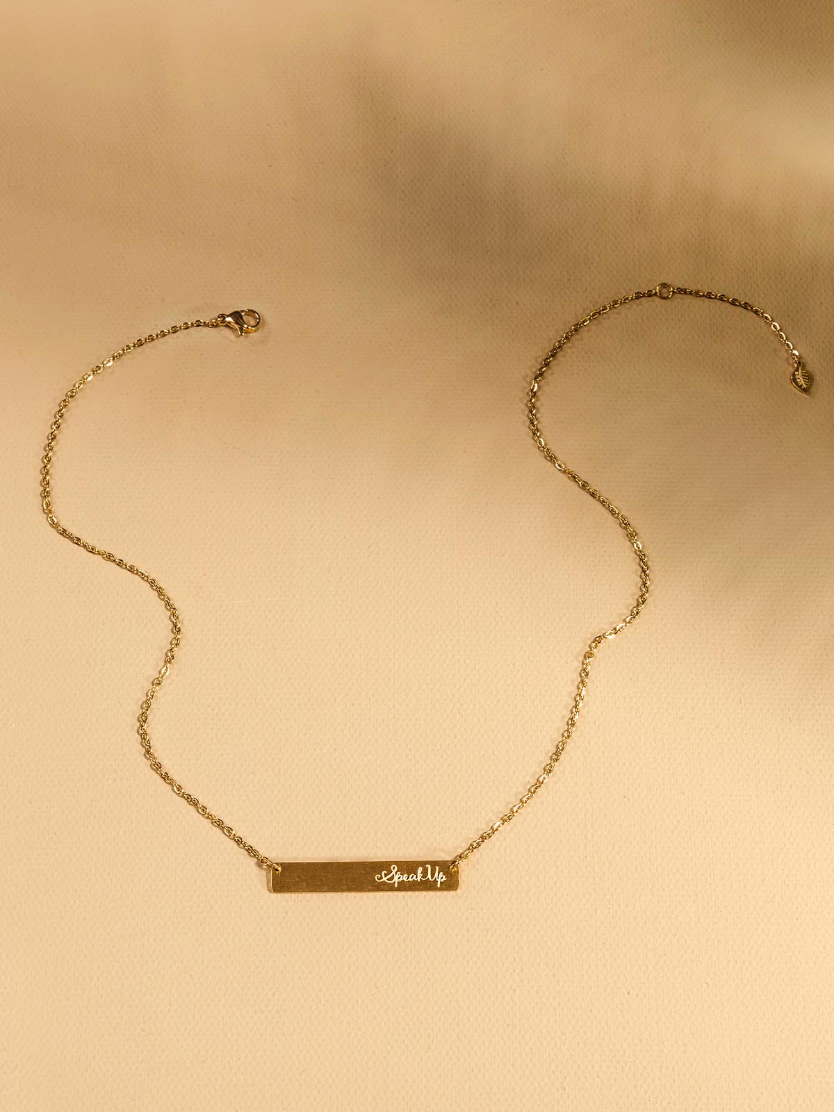 Speak Up Gold Bar Necklace