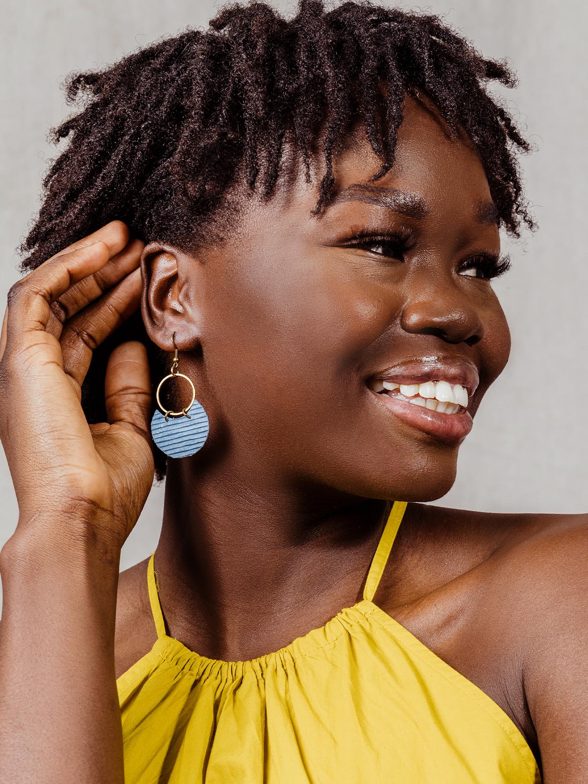 Model wearing Boho Dangled Earring.