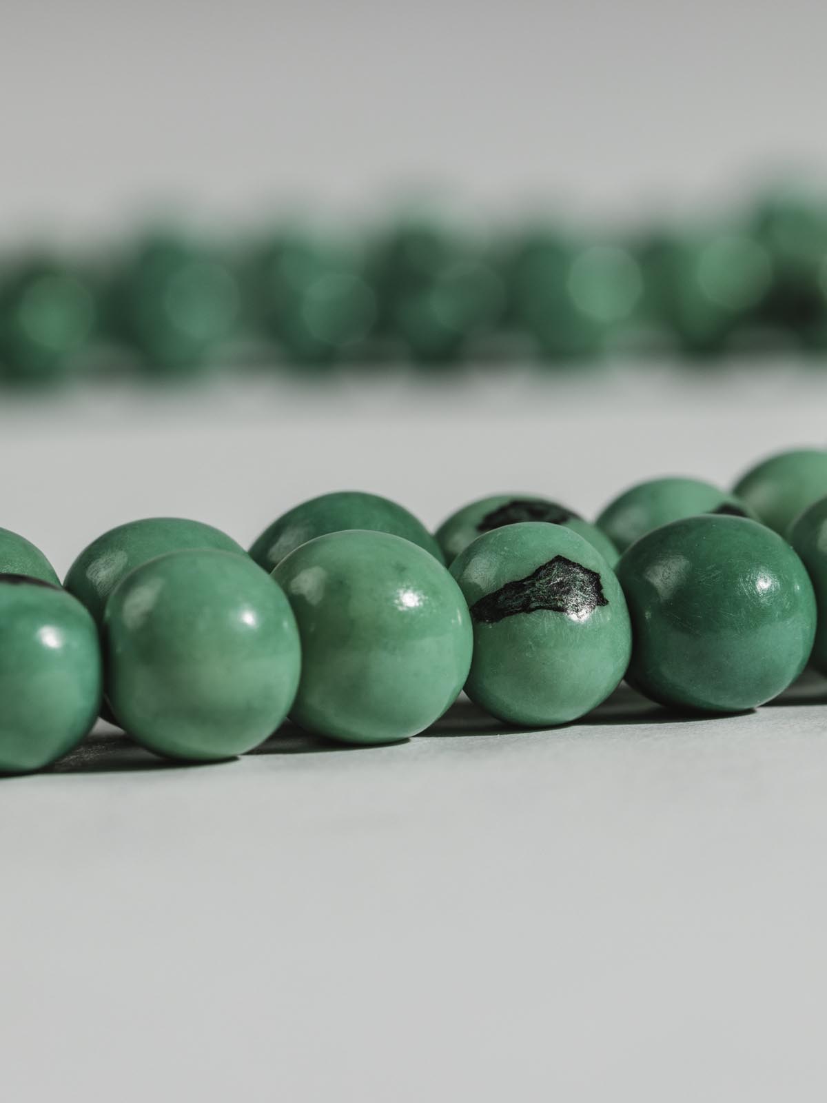 close up of turquoise beads.